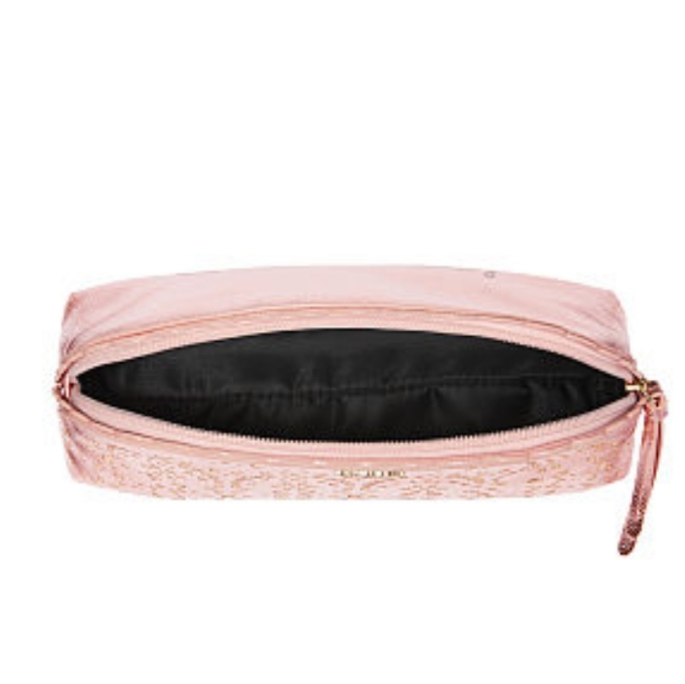 Victoria's Secret VS Petal Edge Beauty Make Up Cosmetic Bag Cute Pink Bag NWT - Picture 2 of 8